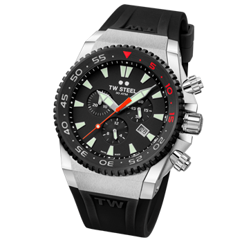 Ace Diver 44 mm Mat sort Swiss multifuntions quarts med chrono Herre ur fra TW Steel